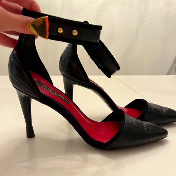 Charles Jourdan Black and Red Heels - Picture 3 of 3